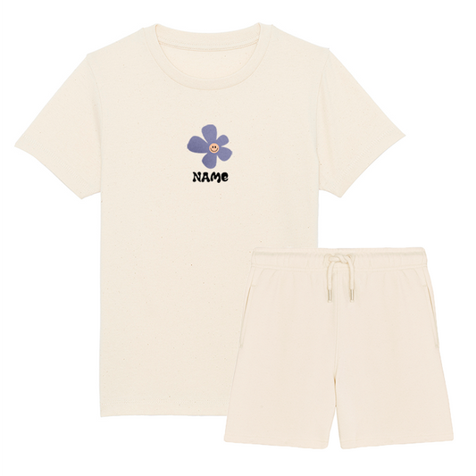 Organic T-Shirt & Shorts Set - Happy Flower